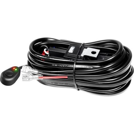 Câblage à barres lumineuses LED Faisceau de Fil avec Relais et Interrupteur 12V 40A pour Voiture SUV ATV 4x4 et Camion Offroad Tout-terrain (Mode A fit pour 1 lampe) (1/4)