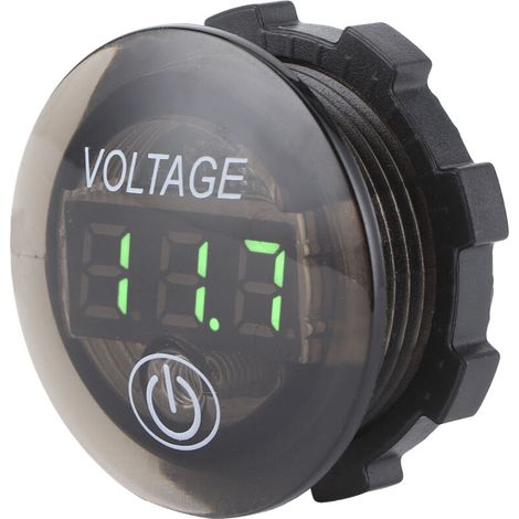 Voltmètre numérique DC universel à LED Jauge de batterie de voiture 12-24V avec interrupteur tactileVert (1/5)