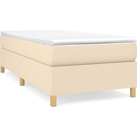 Maison Exclusive - Boxspringbettgestell Creme 100x200 cm Stoff (1/5)