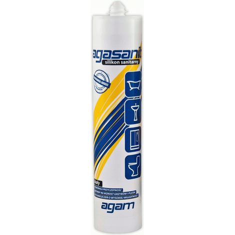 Agam weißes Sanitärsilikon 300 ml