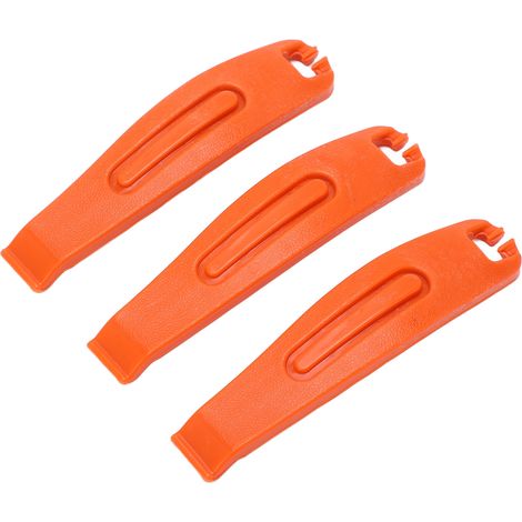 Kit de Réparation Pneu Vélo 3 Outils, Démonte-pneu Haute Durabilité pour VTC et VTT, Design Ergonomique Orange (1/5)