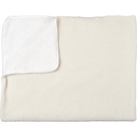 Plaid 120x150cm Tissu Bouclette Crème et Sherpa (1/3)
