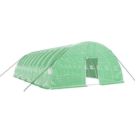 Serra tenda riparo piante fiori ortaggi con struttura in acciaio 60 m² 10 x 6 x 285 m verde 020044612