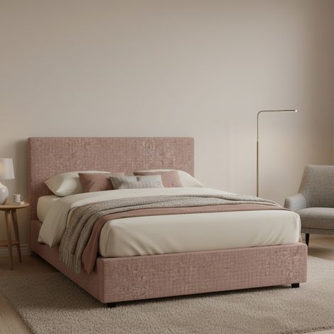 Cama de Una Plaza y Media Redditch, Desenfundable, Hecho en Italia, Rosa Antiguo (1/4)