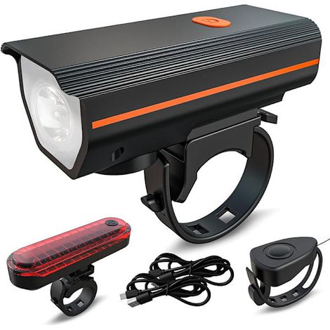 Éclairages de vélo rechargeables avant et arrière, éclairages de vélo LED ultra-puissants, accessoires pour vélos de route et VTT pour enfants et adultes (1/4)