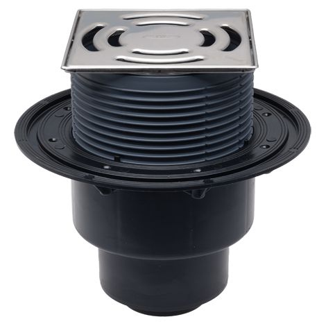 Siphon de sol HL3100 DN50/75/110 vertical en T 145x145mm clic-clac/ 138x138mm