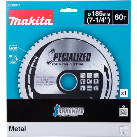 MAKITA E-23357 Specialized TCT for metal 185mm x 30mm x 60T