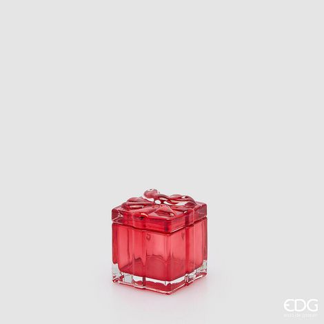 EDG Enzo De Gasperi Contenitore Decorativo Pacco Regalo Rosso H5 Ø6 cm – Decorazione di Natale (1/5)