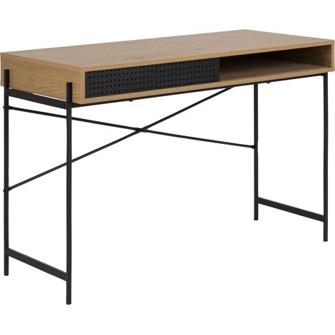 Bureau 1 niche et 1 porte coulissante design industriel ARIA (1/5)