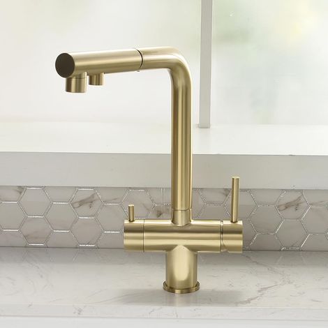 Robinet de cuisine à 3 voies avec douchette extractible (1/5)