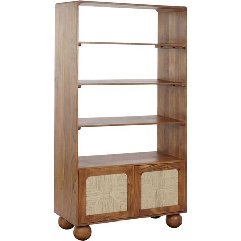 Etagère élégante en rotin d'acacia pour intérieur naturel - Nuance bois clair tressage rotin naturel (1/5)