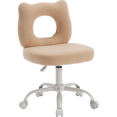 Wahson Sillas de oficina en Piel Sintética, Silla de Escritorio Infantil con Respaldo, Giratorio Silla de Trabajo con Altura Ajustable, Caqui (1/5)