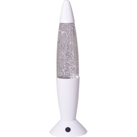Lampe de table LED décorative effet paillettes en métal et plastique style rétro hauteur 36 cm - PANGIVO (1/5)