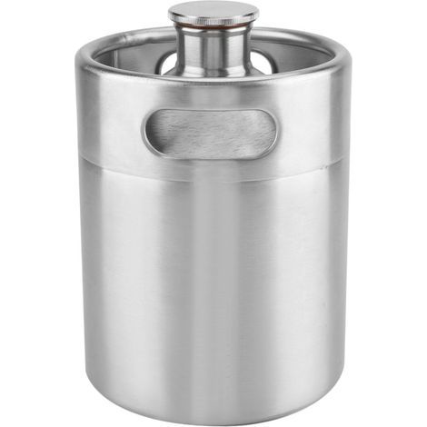 Mini baril de bière en acier inoxydable avec couvercle en spirale Fournitures pratiques pour l'htel à la maison (2L) (1/5)