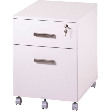 Caisson de Bureau 2 Tiroirs Ineo Blanc Avec Plumier (1/3)