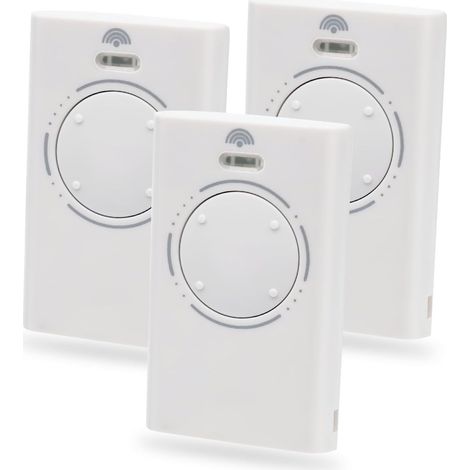Mando a distancia para puerta, 3 piezas 433,92 MHz XT4 SLH Mando a distancia universal para puerta, mando a distancia de 4 canales para 433, color blanco (incluye 3 pilas extra) (1/5)
