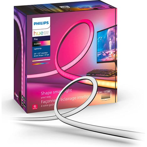 Philips – Bandeau LED connecté 90,5 cm – 16 millions de couleurs – Éclairage dynamique pour PC – Silicone léger – Compatible Alexa et Google Assistant (1/5)