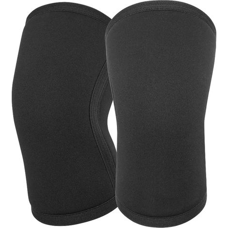 (Noir, Taille L) Coudières d'haltérophilie 7 mm, néoprène, adaptées à l'haltérophilie et aux entraînements en salle de sport. (1/4)