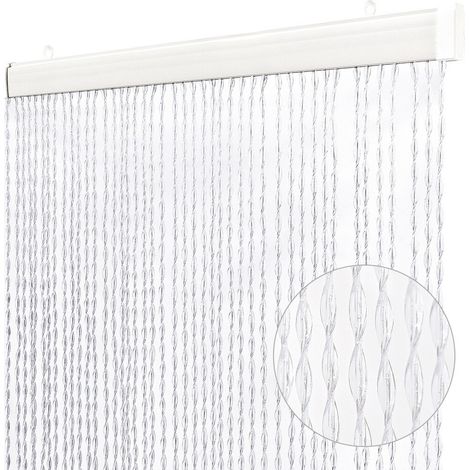 Tenda Antimosche Filo Intrecciato Gomma PVC Moschiera Finestra Porta Ingresso Trasparente - 120x230 Cm