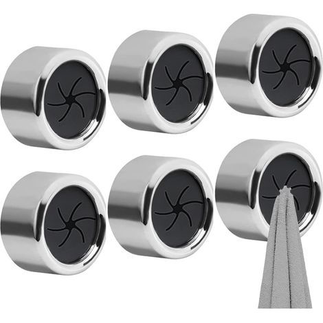 Self-adhesive towel clips, towel holder, dish towel storage rack, spiral pattern (silver, 6 pieces) (1/5)