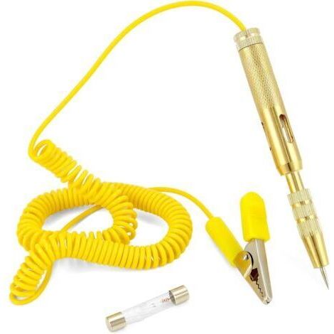 Testeur de Circuit de Voiture 6 V 12 V 24 V Auto Testeur de Relais, Testeur Électrique de Voiture avec Lampe Temoin Mecanicien pour Tester la Basse Tension, Jaune