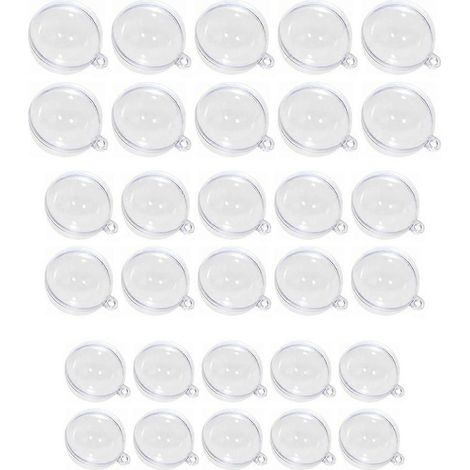 30 Stück runde, transparente Kunststoffkugeln, durchsichtige Kunststoffkugeln für Hochzeiten (1/5)