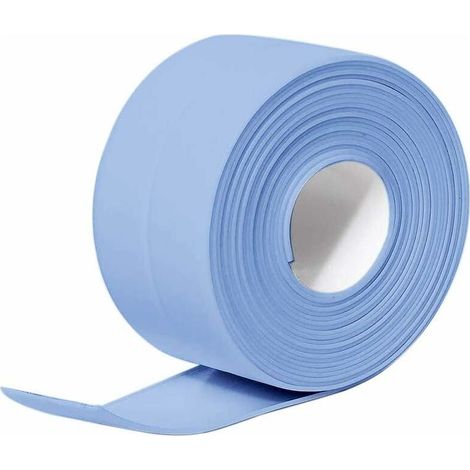 5pcs Enduits Joint Silicone Salle de Bain,Ruban d'étanchéité Bande Etancheite Autocollanteétanche PE pour Baignoire,Douche,Toilettes,Cuisine,Evier,Sol,Mur,Coin de Protection-Bleu (1/5)
