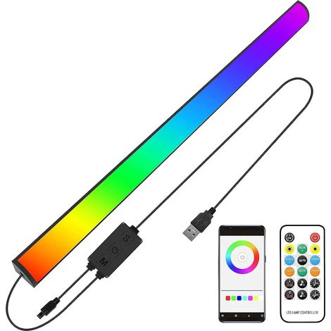 USB Lampe Ecran PC avec Télécommande, Bureau Gaming RGB Monitor Light Bar, Computer Monitor Light Bar, pour TV, Gaming, PC, Décoration de Chambre (1/5)