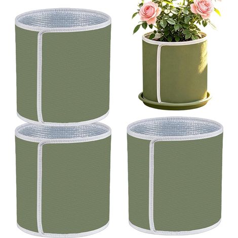 Housse isolante réutilisable double face pour pots de fleurs Protection extérieure pour plantes d'intérieur en pot, rosiers, jardin, terrasse, pelouse, balcon, hiver, neige (1/5)