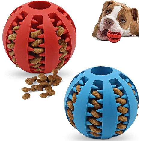 Lot de 2 balles de jouets pour chiens avec fonction d'hygiène dentaire picots balles de jouets pour chiens en caoutchouc naturel pour chiots petits chiens balles de chiens