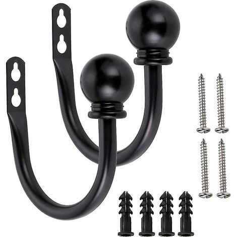 1 Paar Metall-Vorhanghaken, Retro-Wandhalterung, Vorhanghalter, U-Haken (1/5)