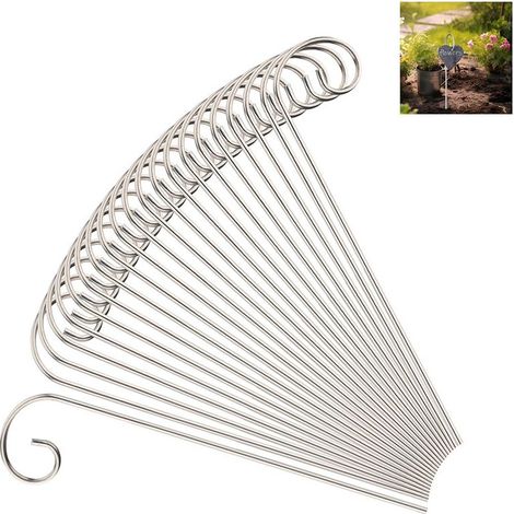 Porte-étiquette de jardin en acier inoxydable 304 avec crochet, idéal pour les plantes et les fleurs d'extérieur. (1/5)