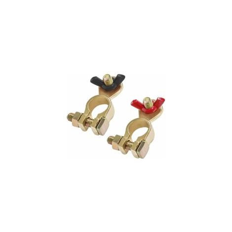 Terminali per batteria 12V/24V, terminali per batteria, connettori per batteria auto/barca con dadi a farfalla, rosso e nero, 2 pezzi - Crezuo