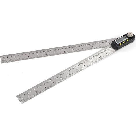 Mesureur d'angle numérique à affichage LED en acier inoxydable, unités métriques et impériales, 360°, pour charpentier (1/5)