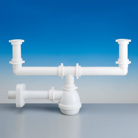 SIFONE 2 VIE SENZA PILETTA PER LAVELLO IN ACCIAIO/CERAMICA 11/2ø40 LIRA SPA