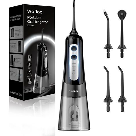 Hydropulseur Dentaire Sans Fil pour la Maison et le Voyage, Portable 6 embouts, réservoir de 300 ml, 5 modes et étanchéité IPX7 pour un nettoyage quotidien complet et confortable des dents (1/5)