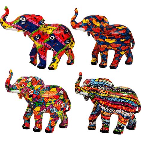 Signes Grimalt Figura De Elefante Figuras  Elefante 4U Pop Art Multicoloro 6x13x11cm 37605