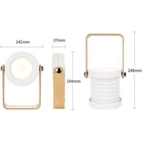 Lampe Chevet - Tactile Dimmable Rechargeable 1200 mAh - Pliable Portable pour Chambre Bureau Camping - 1 Pièce (1/5)