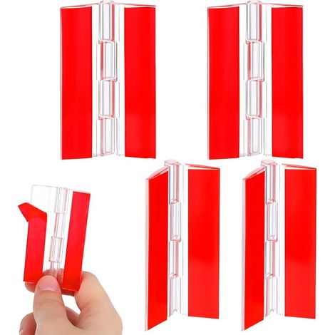charnières en plastique transparent - 65 x 40 mm - Charnières en acrylique - charnière pliables pour travaux manuels, couvercle d'aquarium, armoire, meubles (1/5)