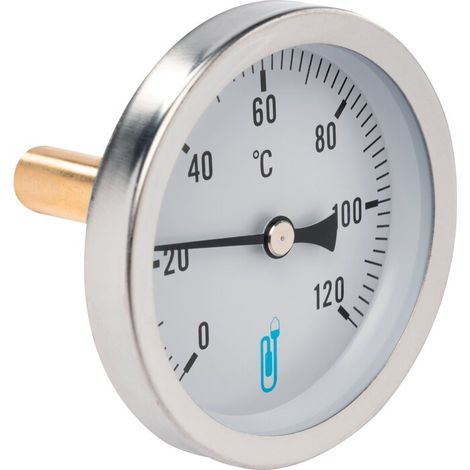 Thermomètre bimétallique à cadran avec plongeur horizontal 100MM (1/2)