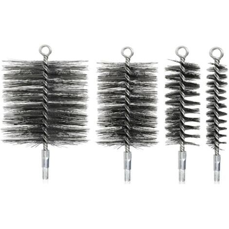 4PCS Brosse de Ramonage Cheminée, Kit Ramonage Poele Pellet Brosse de Chaudière Métallique, Ø 30/50/80/110mm, Longueur 185mm (1/5)