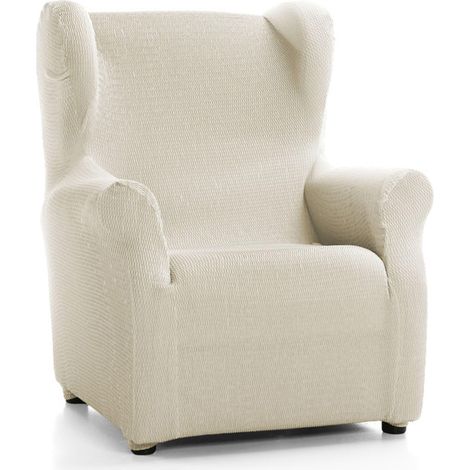 Housse de Fauteuil à Oreilles élastique et Extra Douce, Couleur Ivoire, fabriquée en Espagne, Orejero (1/5)