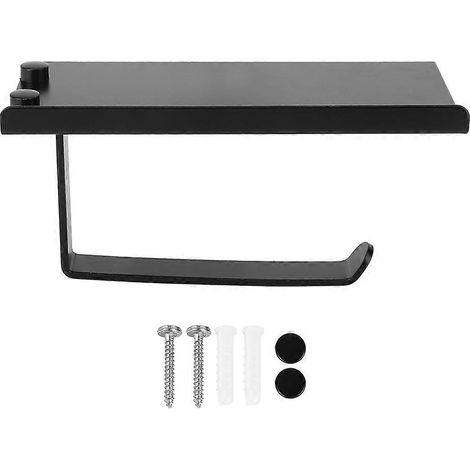 Porte-serviettes toilette noir style européen, distributeur de papier essuie-tout pour salle de bain, support mural avec boîte à mouchoirs (1/5)