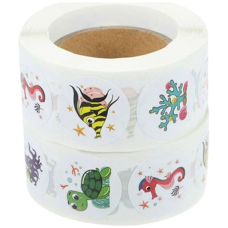 Rollen mit motivierenden Aufklebern zur Förderung der Hausaufgabenmotivation, Tieraufkleber, Geschenkdekoration – 2,5 x 2,5 cm (1/4)