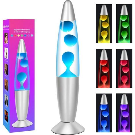 Lampe à lave LED - CELLUSTOP - 34,5 cm - 7 couleurs RGB - Verre & aluminium - LED intégrée (1/5)