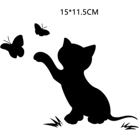 Sticker Flapping Cat Design Durable PET Material Night
