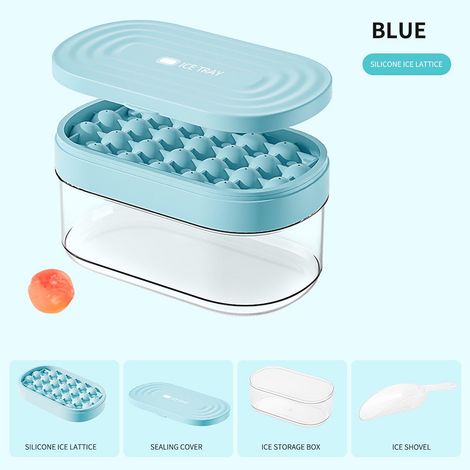 Moule À Glace En Silicone - 24 Compartiments Ronds Pour Cubes De Glace Et Sucettes - Sans BPA - Avec Couvercle Et Boîte De Stockage - Pour Congélateur (1/3)