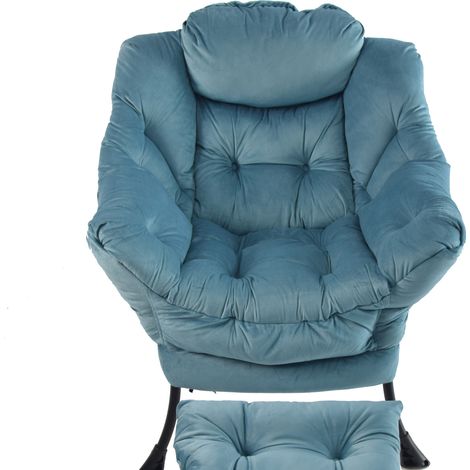 Sillón relax con reposapiés y reposabrazos azul (1/5)
