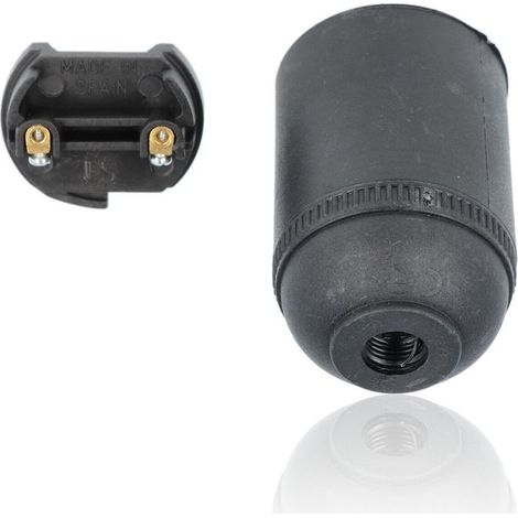 Portalampada E27 4A 250V corpo liscio nero (1/2)
