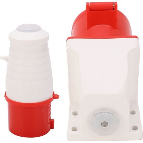 Prise de Courant 4 Broches 32A, Connecteur D'alimentation Triphasé, Prise Industrielle étanche Montée en Surface AC 380V-415V,prises, convertisseurs-Crezuo (1/5)